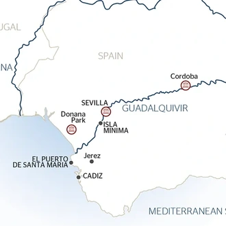 tourhub | CroisiEurope Cruises | Andalusia: Tradition, Gastronomy and Flamenco (port-to-port cruise) | Tour Map