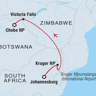 tourhub | Intrepid Travel | Premium Southern Africa | Tour Map