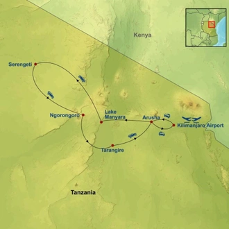 tourhub | Indus Travels | Best of Tanzania | Tour Map