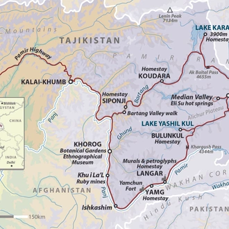 tourhub | Wild Frontiers | Tajikistan: The Pamir Highway (New Tour) | Tour Map
