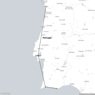 tourhub | Destination Services Portugal | Portugal North and South, Self-drive | Tour Map