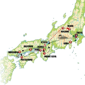 tourhub | Europamundo | Japan´s Landscapes and Mount Fuji | Tour Map