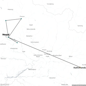 tourhub | Liberty Holidays | Mardi Himal Trekking from Kathmandu by Flight | Tour Map