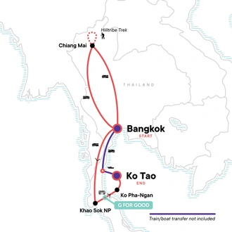 tourhub | G Adventures | Thailand: Night Markets & Blue Waters | Tour Map