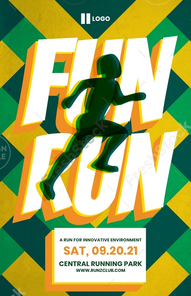 Fun Run Poster Pattern Freshstock