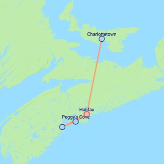 tourhub | On The Go Tours | Halifax & Prince Edward Island - 6 days | Tour Map