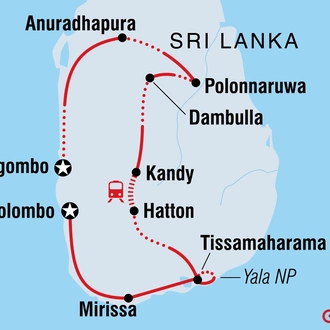 tourhub | Intrepid Travel | Cycle Sri Lanka | Tour Map