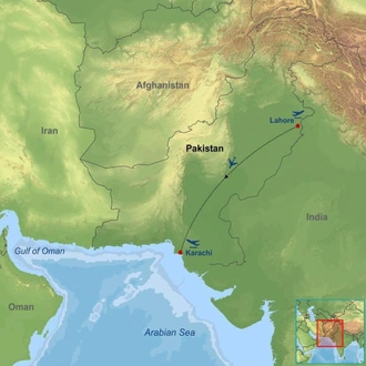 tourhub | Indus Travels | Pakistan Cultural Highlights | Tour Map