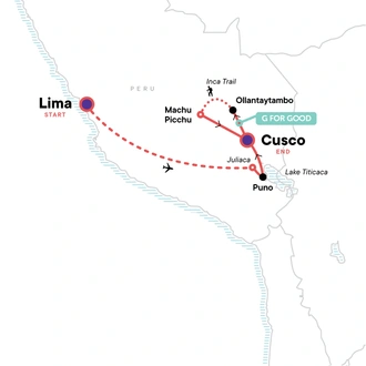 tourhub | G Adventures | Classic Peru | Tour Map