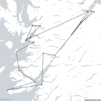 tourhub | Brightwater Holidays | Scotland:Lord of the Glens – 8 day cruise (Secrets of the Highlands and Islands) 1242 | Tour Map