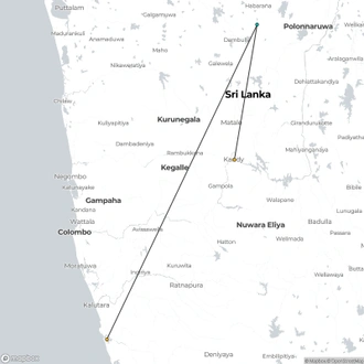 tourhub | Aitken Spence Travels | Kandy, Sigiriya & Dambulla 4 Days, Private Tour | Tour Map