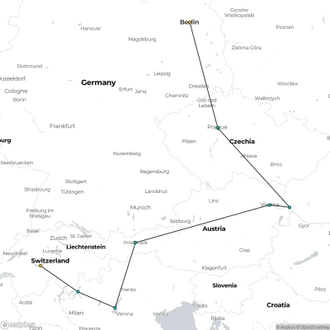 tourhub | Euroventure Travel | Best of Central Europe Premium Group Tour | 2 Weeks | Tour Map