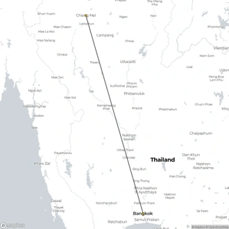 tourhub | Tweet World Travel | Thailand Tour: Romantic Holiday In Bangkok And Chiang Mai | Tour Map