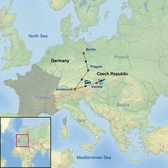 tourhub | Indus Travels | Treasures of Germany, Prague and Austria | Tour Map