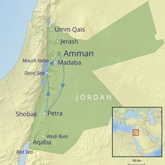 tourhub | Cox & Kings | Jordan: Crusaders, Traders & Raiders | Tour Map