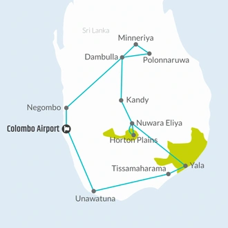 tourhub | Bamba Travel | Full Sri Lanka Adventure 14D/13N | Tour Map