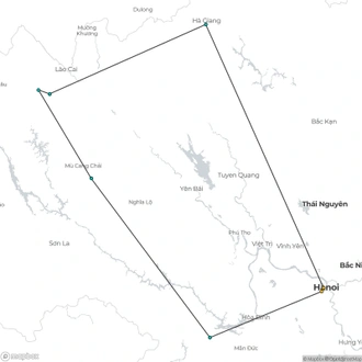 tourhub | Bravo Indochina Tours | Northwest Vietnam Cycling to the “Roof of Indochina” | Tour Map