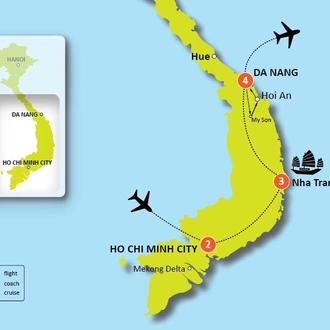 tourhub | Tweet World Travel | Vietnam Honeymoon Package | Tour Map
