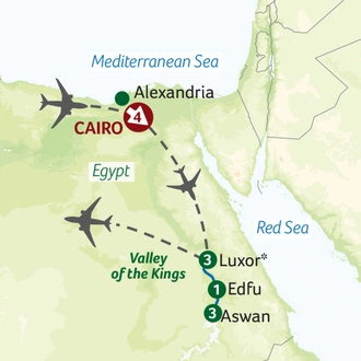 tourhub | Saga Holidays | Cairo, Alexandria and a Nile Cruise | Tour Map