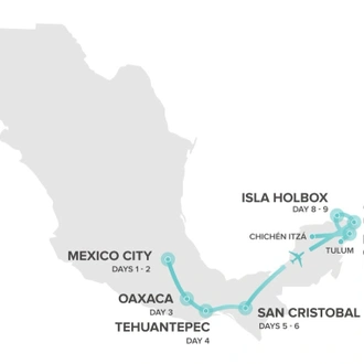 tourhub | Intro Travel | Viva Mexico | Tour Map