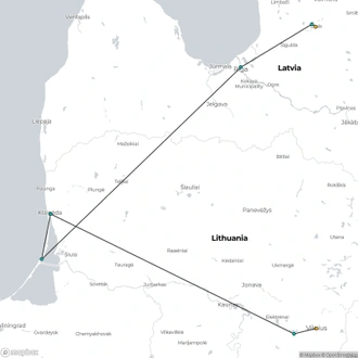 tourhub | The Natural Adventure | Walking in Lithuania and Latvia | Tour Map