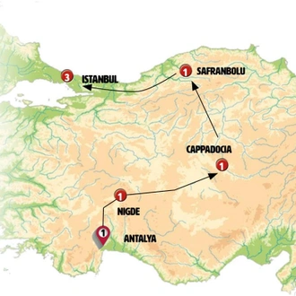 tourhub | Europamundo | Turkish Secrets | Tour Map