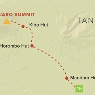 tourhub | OneSeed Expeditions | Kilimanjaro Marangu Route | Tour Map