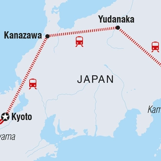 tourhub | Intrepid Travel | Premium Highlights of Japan | Tour Map