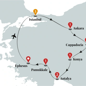 tourhub | Ciconia Exclusive Journeys | Magical Turkey Luxury Tour | Tour Map