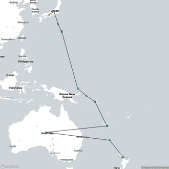 tourhub | Heritage Expeditions | Western Pacific Odyssey - Extension | Tour Map