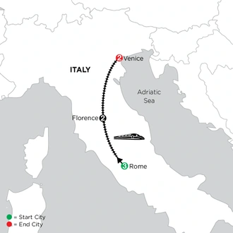 tourhub | Globus | Independent Rome, Florence & Venice City Stay | Tour Map