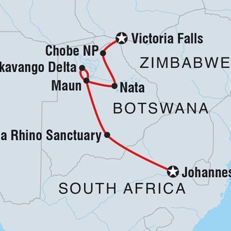 tourhub | Intrepid Travel | Okavango Experience | Tour Map