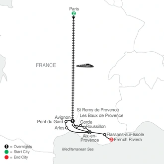 tourhub | Globus | Paris & Provence | Tour Map