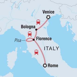 tourhub | Intrepid Travel | Highlights of Italy in Winter | Tour Map