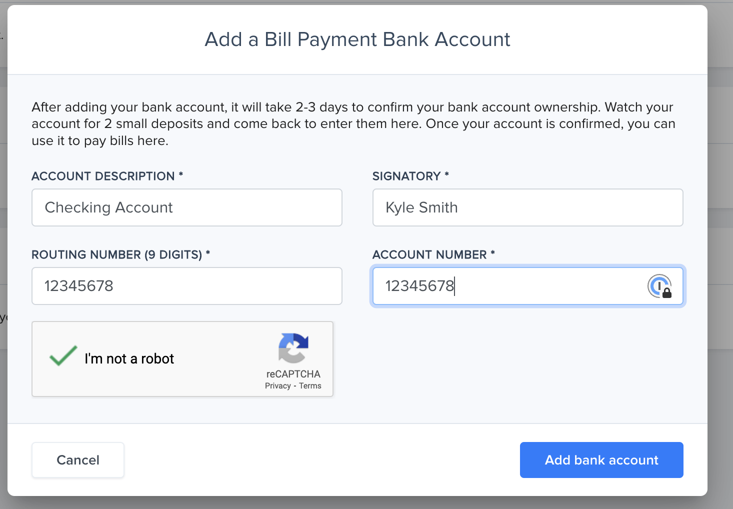 how-to-add-verify-bill-pay-bank-account-to-pay-vendors