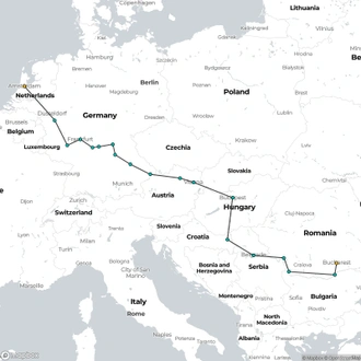 tourhub | Uniworld Boutique River Cruises | Ultimate European Journey | Tour Map