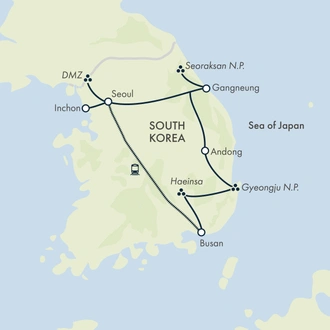 tourhub | Exodus | Discover South Korea | Tour Map