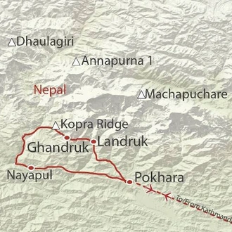 tourhub | World Expeditions | Annapurna Dhaulagiri in Comfort | Tour Map