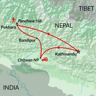 tourhub | Encounters Travel | Nepal Family Adventure tour | Tour Map