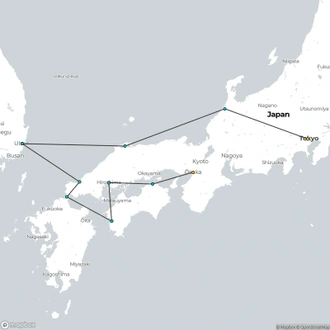 tourhub | Heritage Expeditions | Eternally Sacred Japan & South Korea | Tour Map