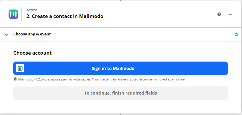 Importing contacts to Mailmodo via Zapier
