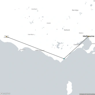 tourhub | Australian Natural Treasures Touring | Three Day Adelaide - Melbourne along Great Ocean Road Experience | Tour Map