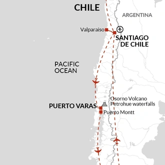 tourhub | Explore! | Highlights of Chile - Atacama to Paine | Tour Map