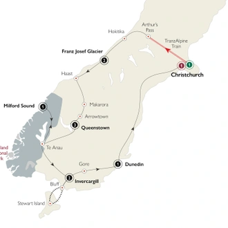 tourhub | AAT Kings | The Southern Drift | Tour Map