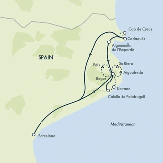 tourhub | Exodus Adventure Travels | Coastal Walks of Catalunya | Tour Map