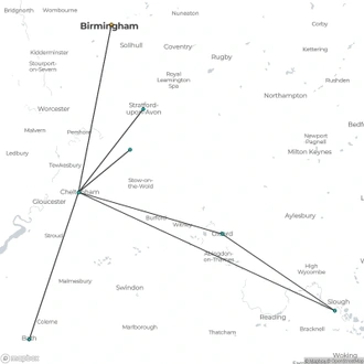 tourhub | Travel Department | Cotswolds, Windsor & Bath | Tour Map