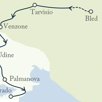 tourhub | Exodus | Julian Alps to the Adriatic Cycling | Tour Map