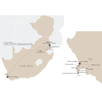 tourhub | Luxury Gold | Spectacular South Africa | Tour Map
