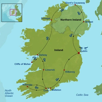 tourhub | Indus Travels | Explore Ireland | Tour Map