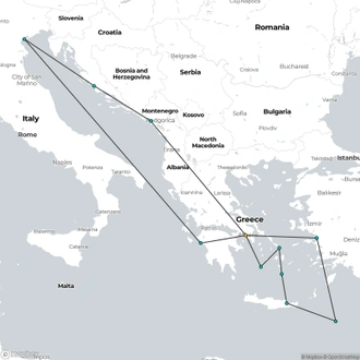 tourhub | Celestyal Cruises | Mediterranean Icons including Venice (East to West) | Tour Map